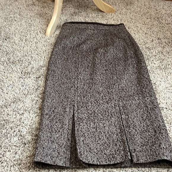 Philippe Adec Paris Brown Tweed Skirt Suite (Jacket is US 2/French 36-Skirt 4/38 - Picture 6 of 10